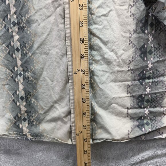 Wrangler Shirt Mens 2XL XXL Gray Blue Aztec Western Pearl Snap Long Sleeve - Picture 9 of 11